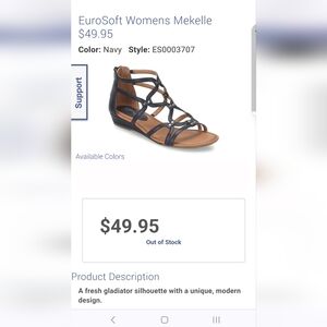 EuroSoft Womens Mekelle Navy Gladiator Sandal